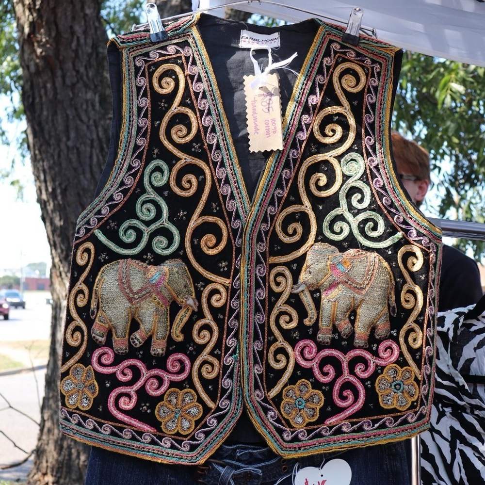 Vintage Embroidered Elephant Vest